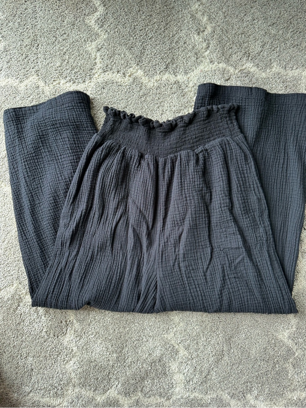 Cynthia Rowley Black Ruffled Gauze Pants